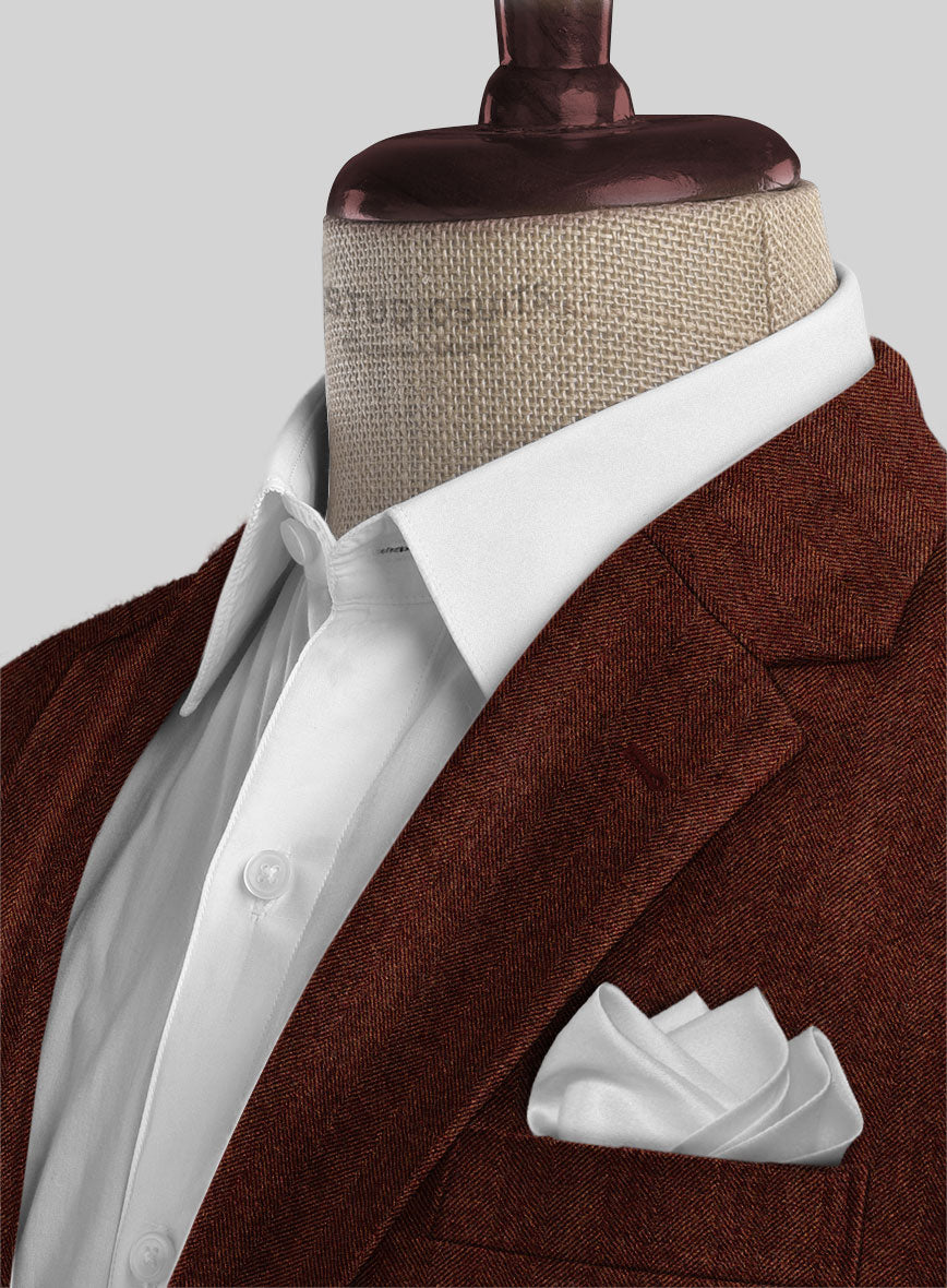 Italian Wide Herringbone Brunette Tweed Jacket - StudioSuits