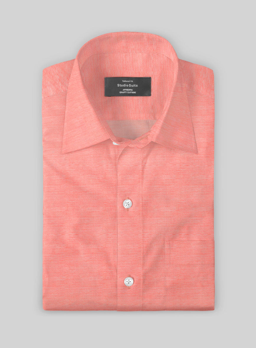 Italian Lombardo Orange Red Shirt - StudioSuits