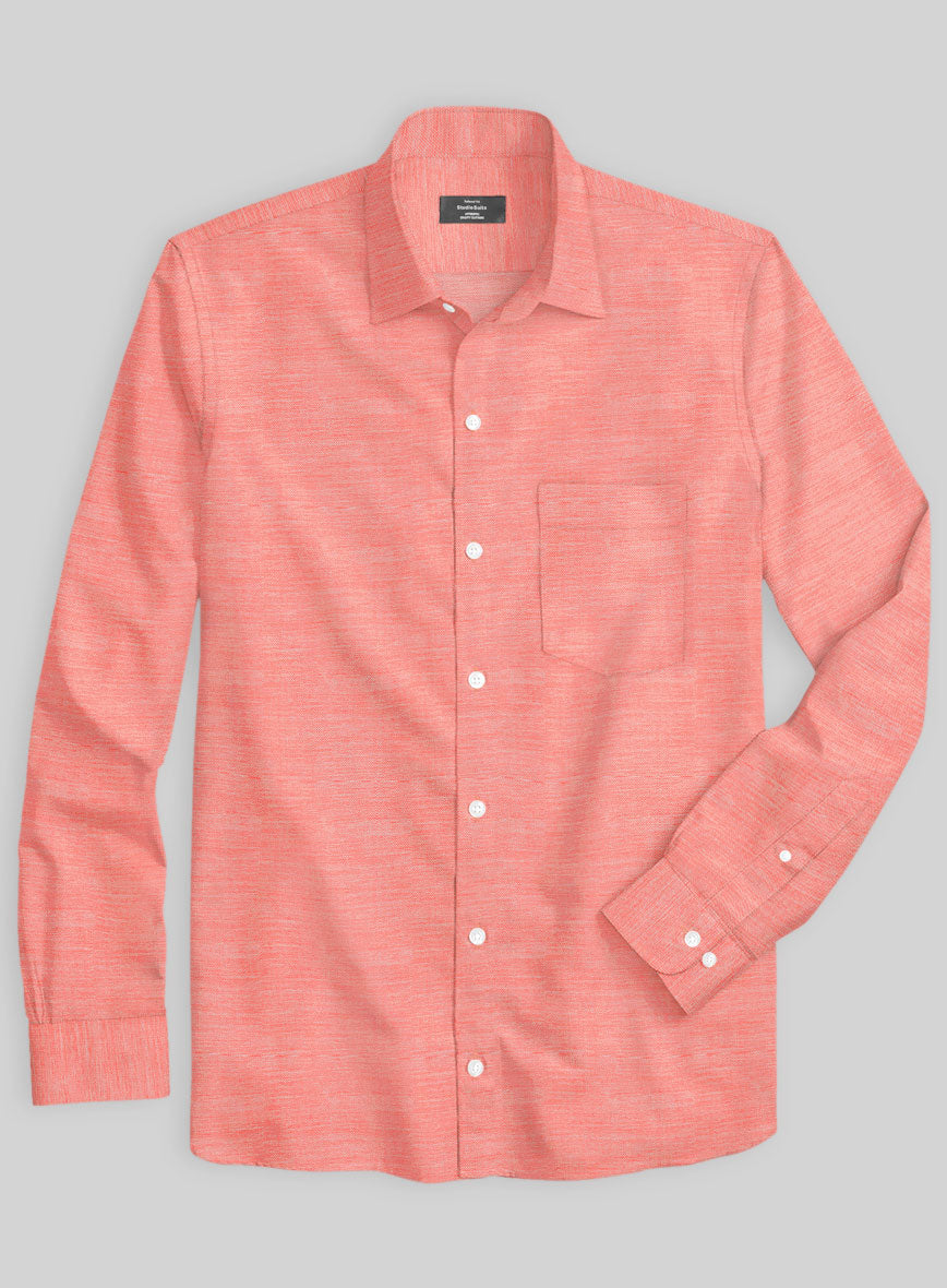 Italian Lombardo Orange Red Shirt - StudioSuits