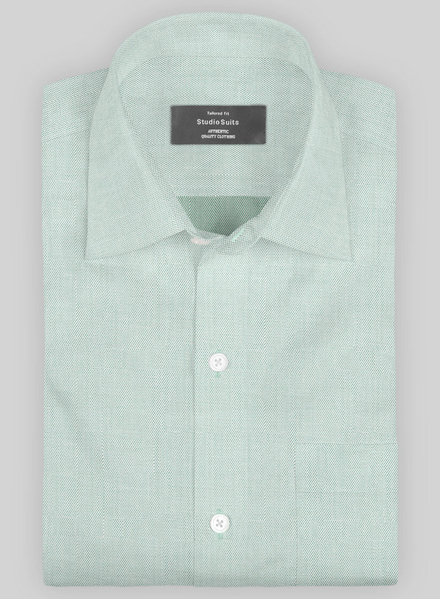 Italian Lombardo Rib Hunter Green Shirt - StudioSuits