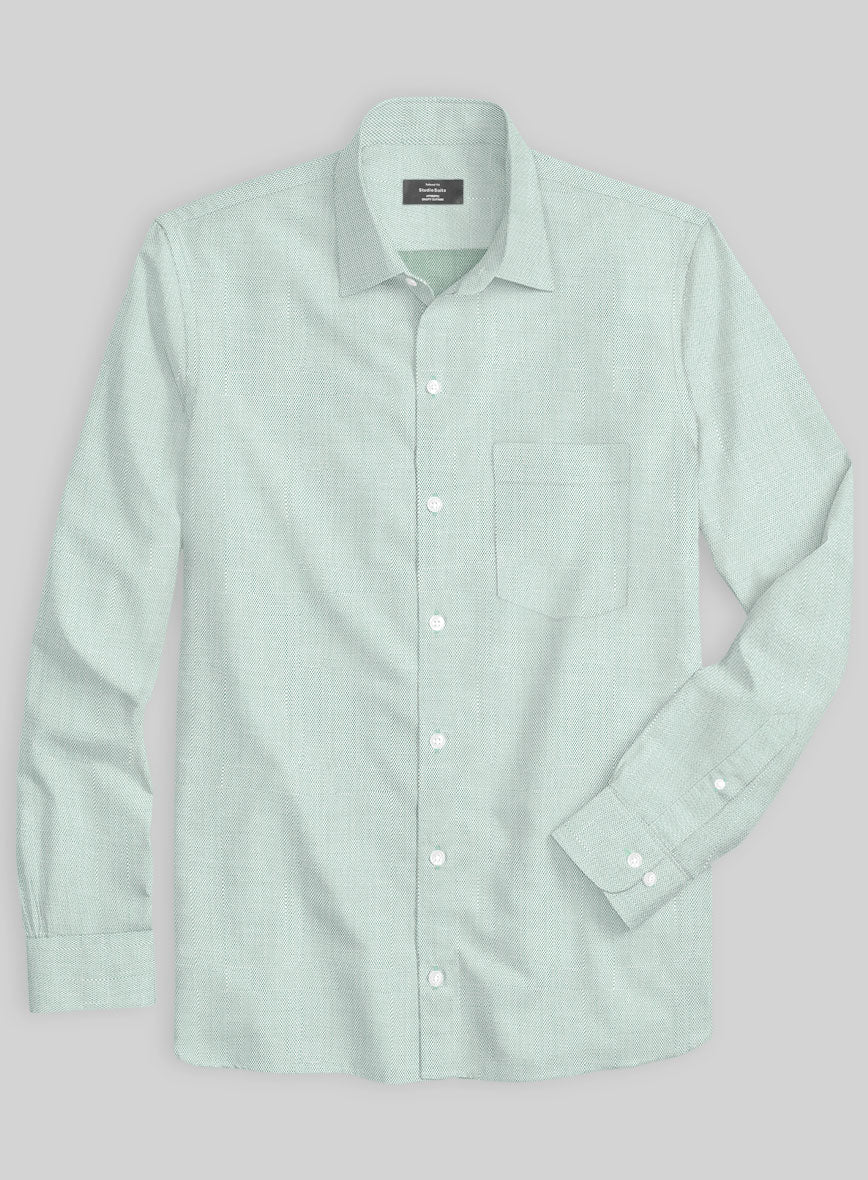 Italian Lombardo Rib Hunter Green Shirt - StudioSuits