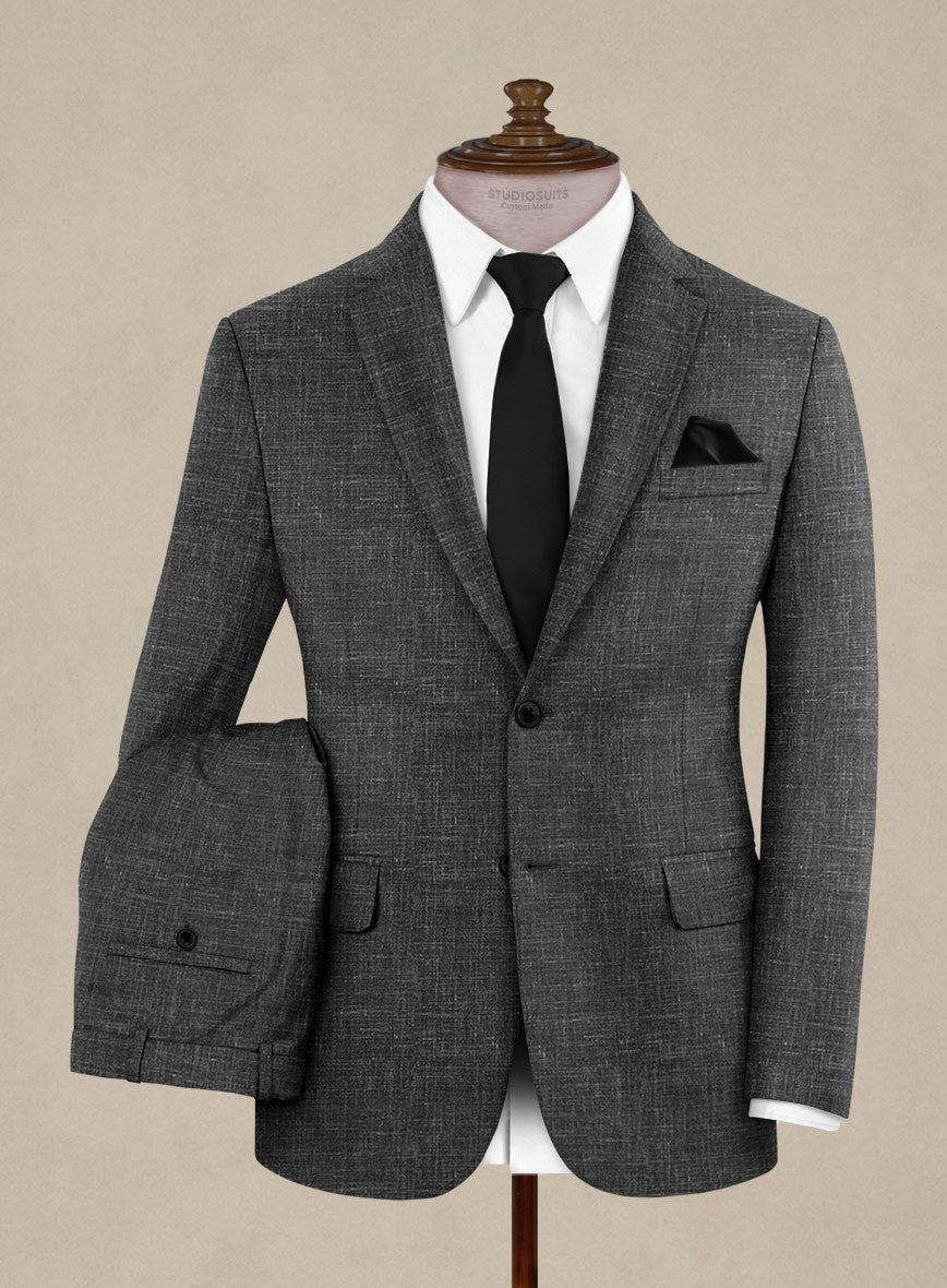 Italian Murano Charcoal Wool Linen Suit - StudioSuits