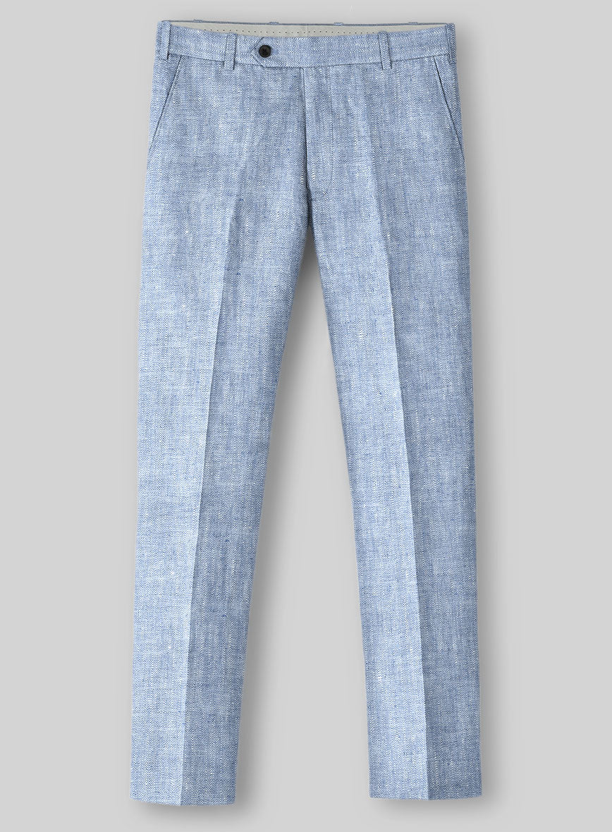 Italian Sky Blue Linen Pants