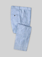 Italian Sky Blue Linen Pants - StudioSuits