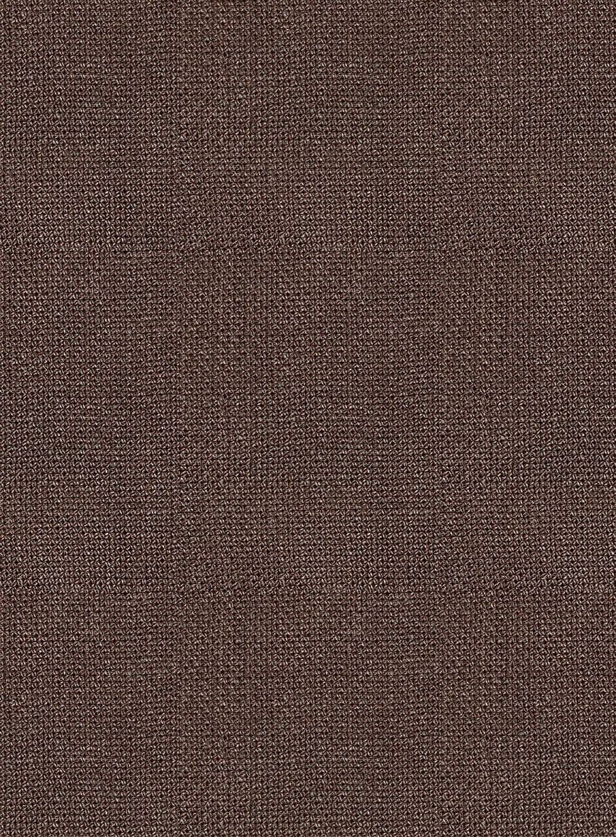 Italian Prato Brown Dobby Linen Suit - StudioSuits