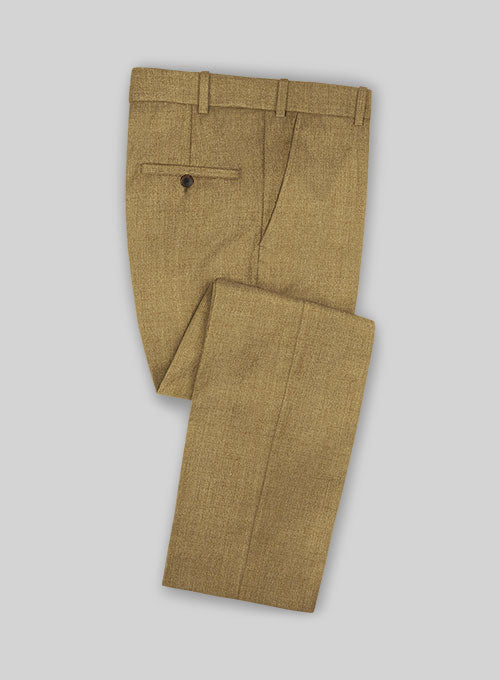 Italian Wool Cashmere Tortilla Brown  Pants - StudioSuits