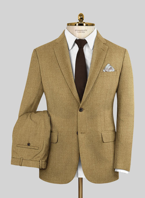 Italian Wool Cashmere Tortilla Brown Suit - StudioSuits