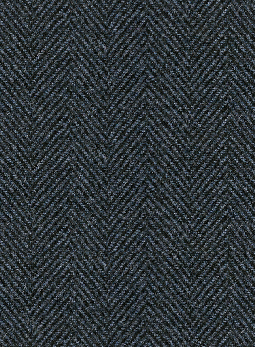 Italian Highlander Blue Herringbone Tweed Pants - StudioSuits