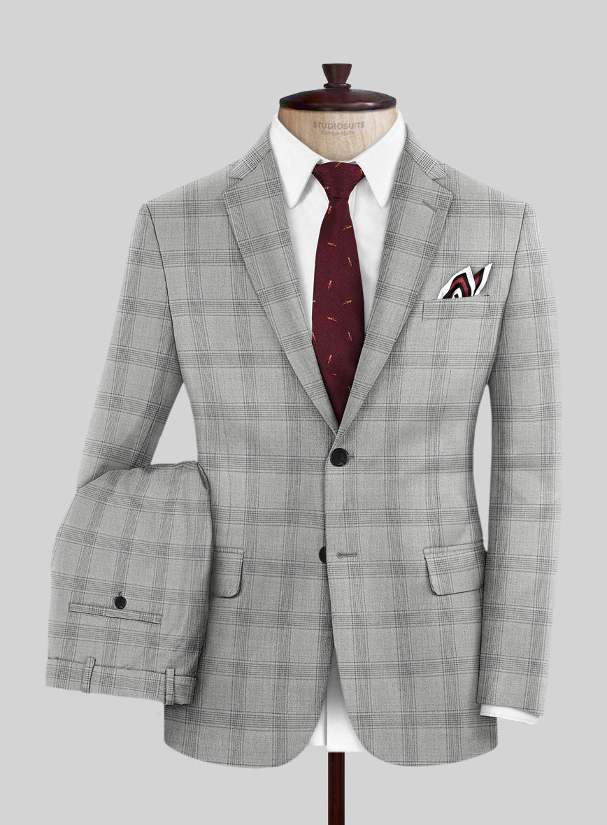 Italian Murano Sageo Gray Wool Linen Silk Suit - StudioSuits