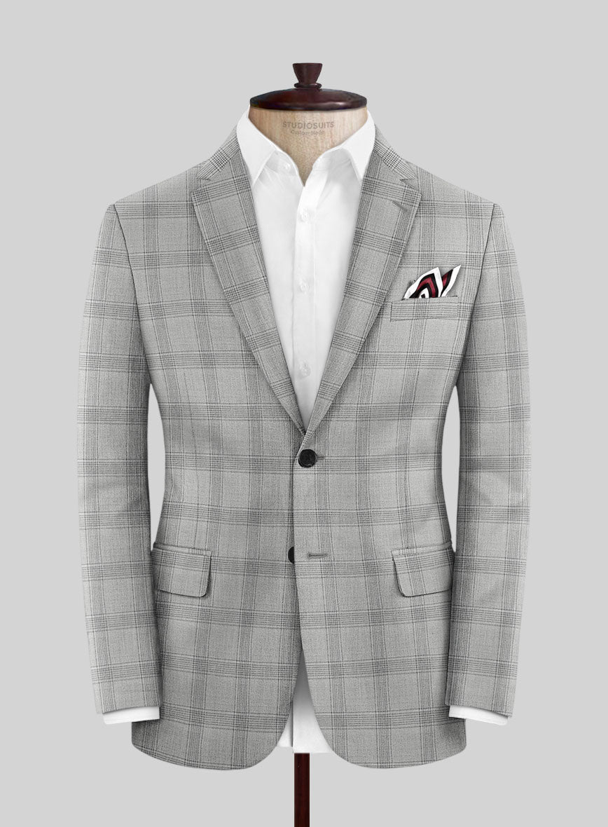 Italian Murano Sageo Gray Wool Linen Silk Suit - StudioSuits