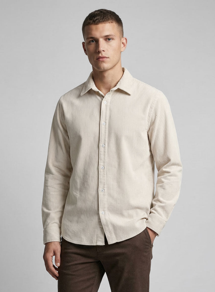 Ivory Corduroy Shirt - StudioSuits