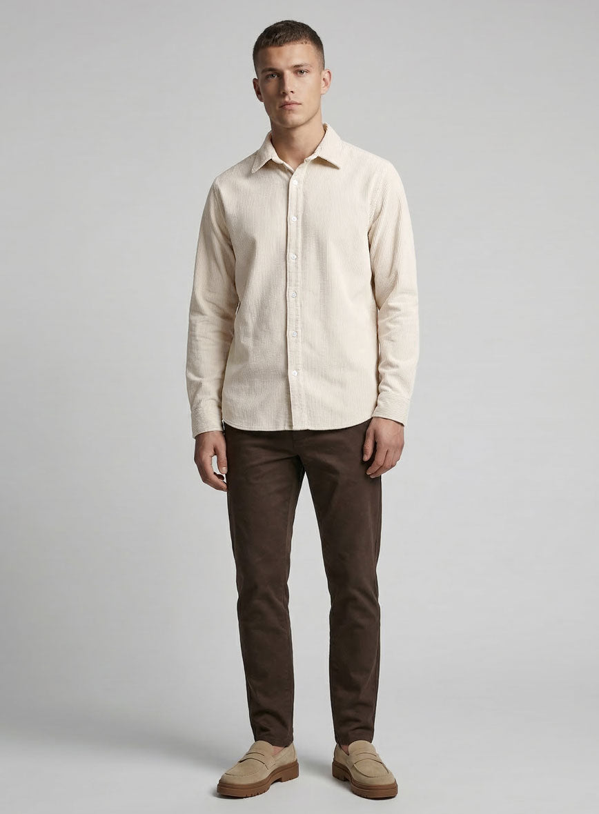 Ivory Corduroy Shirt - StudioSuits