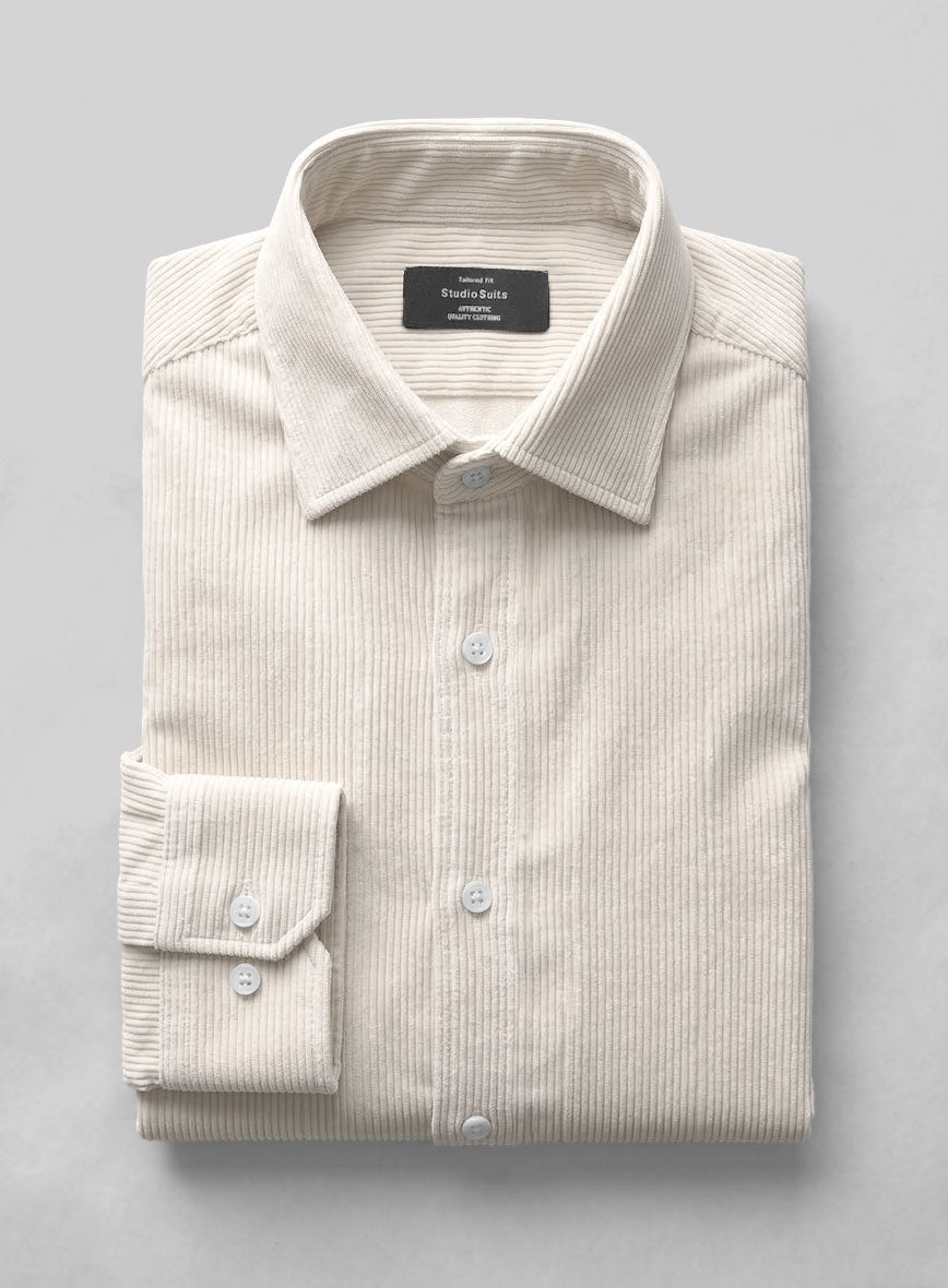 Ivory Corduroy Shirt - StudioSuits