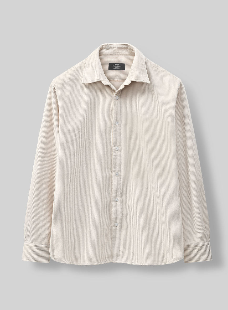 Ivory Corduroy Shirt - StudioSuits