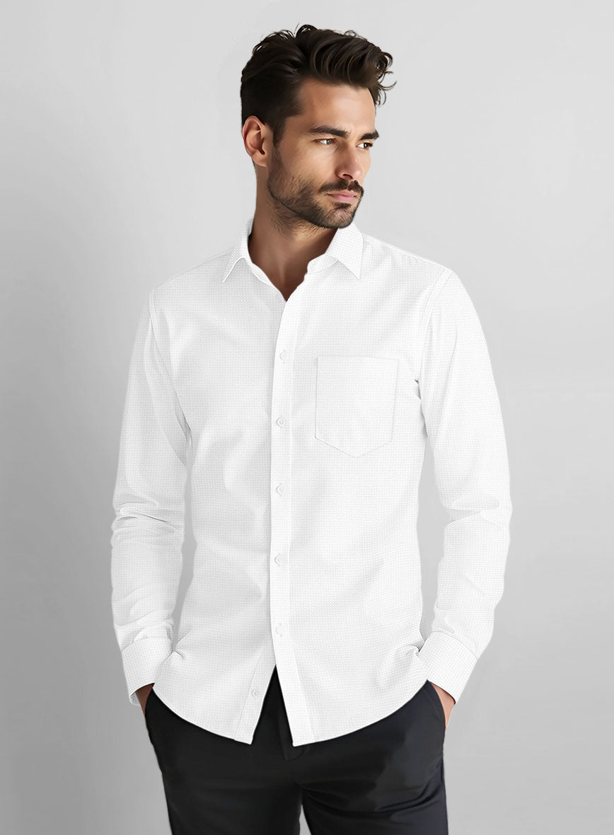 Ivory Dusk Cotton Lycra Shirt - StudioSuits
