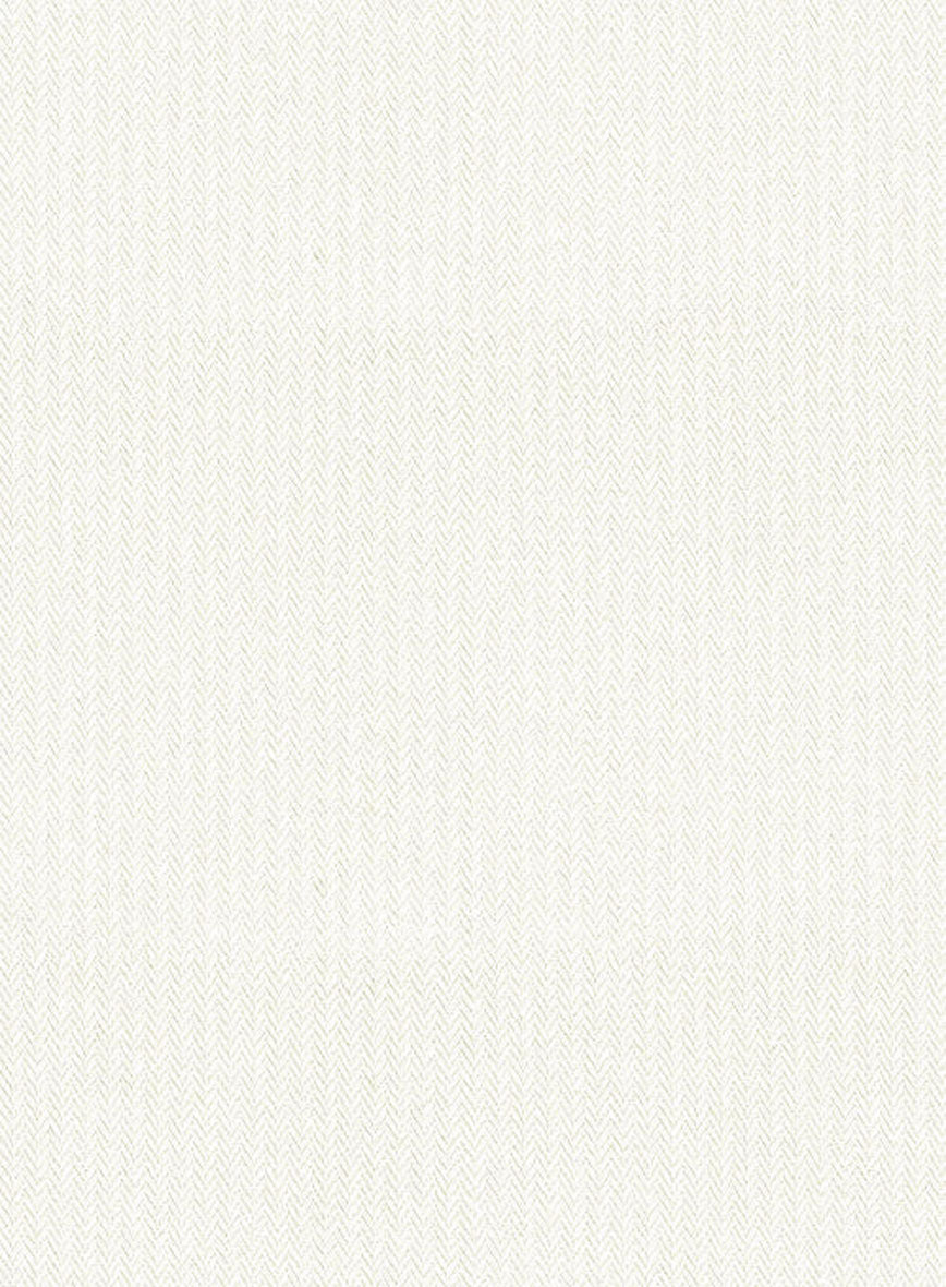 Ivory Herringbone Cotton Shirt - StudioSuits