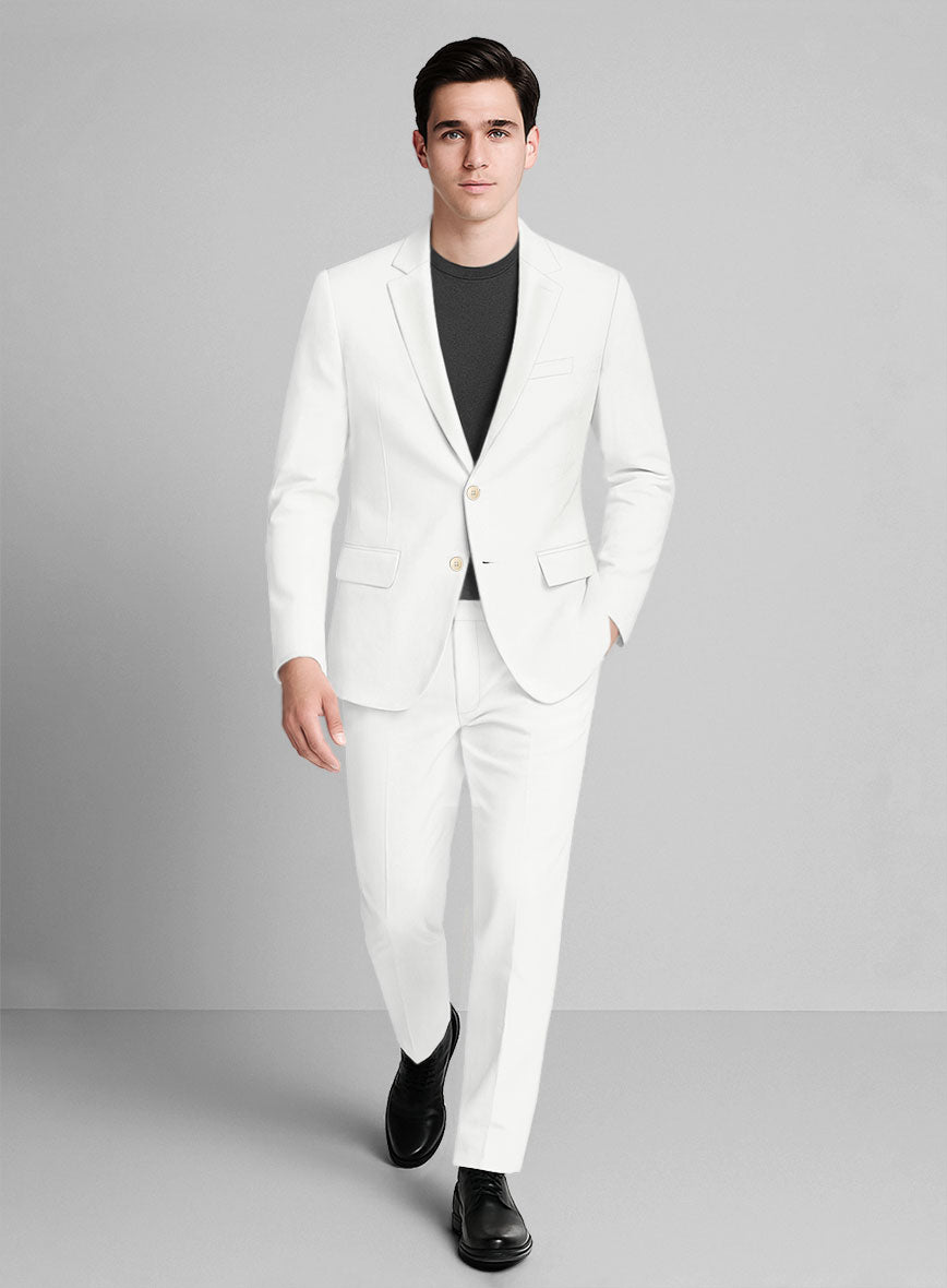 Ivory Napoli Stretch Light Weight Cotton Suit - StudioSuits