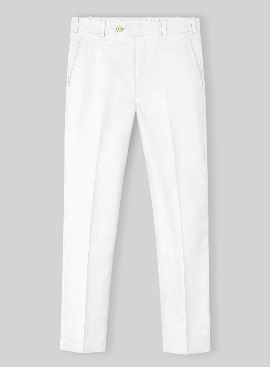 Ivory Napoli Stretch Light Weight Cotton Pants - StudioSuits