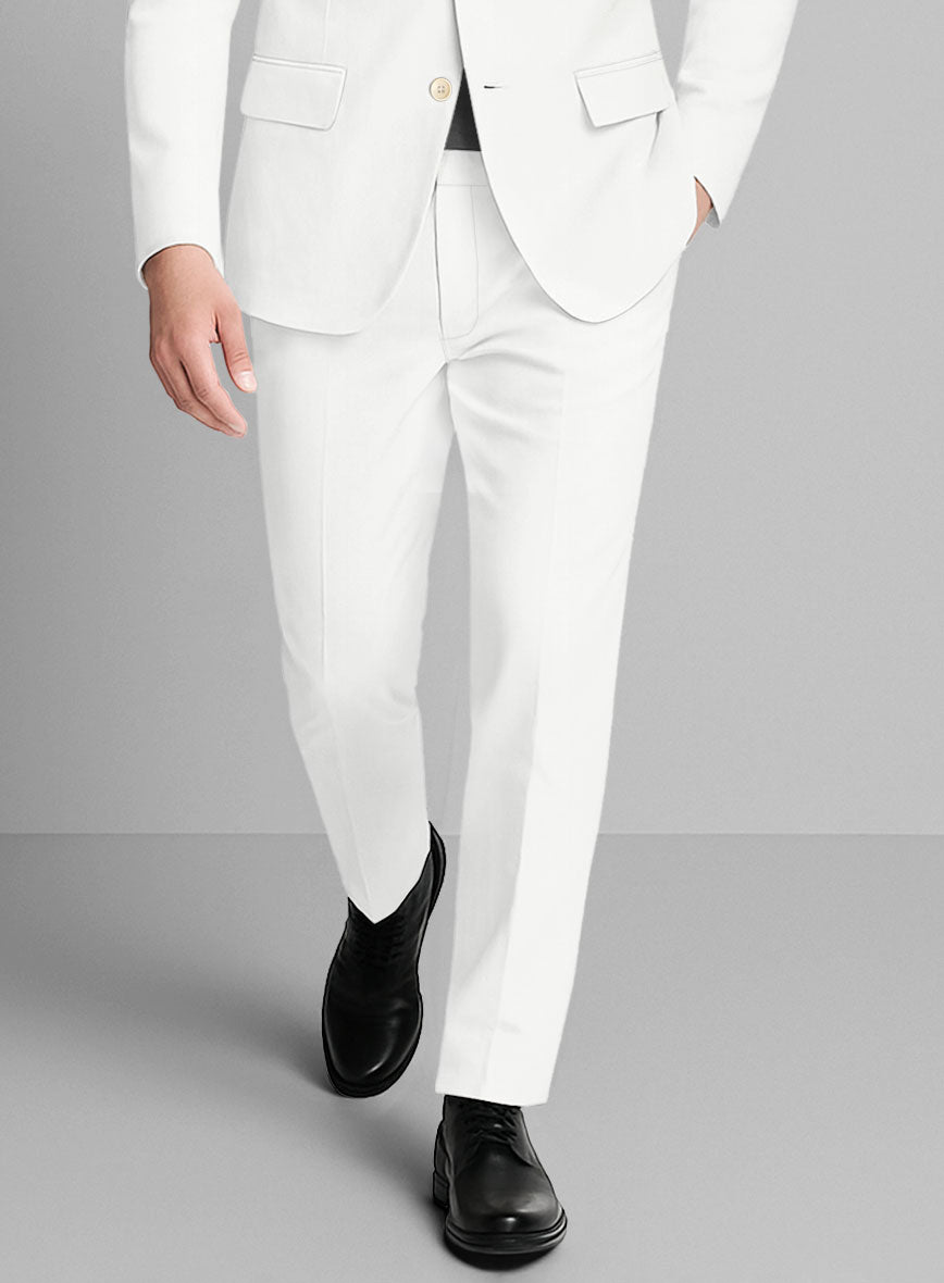 Ivory Napoli Stretch Light Weight Cotton Pants - StudioSuits
