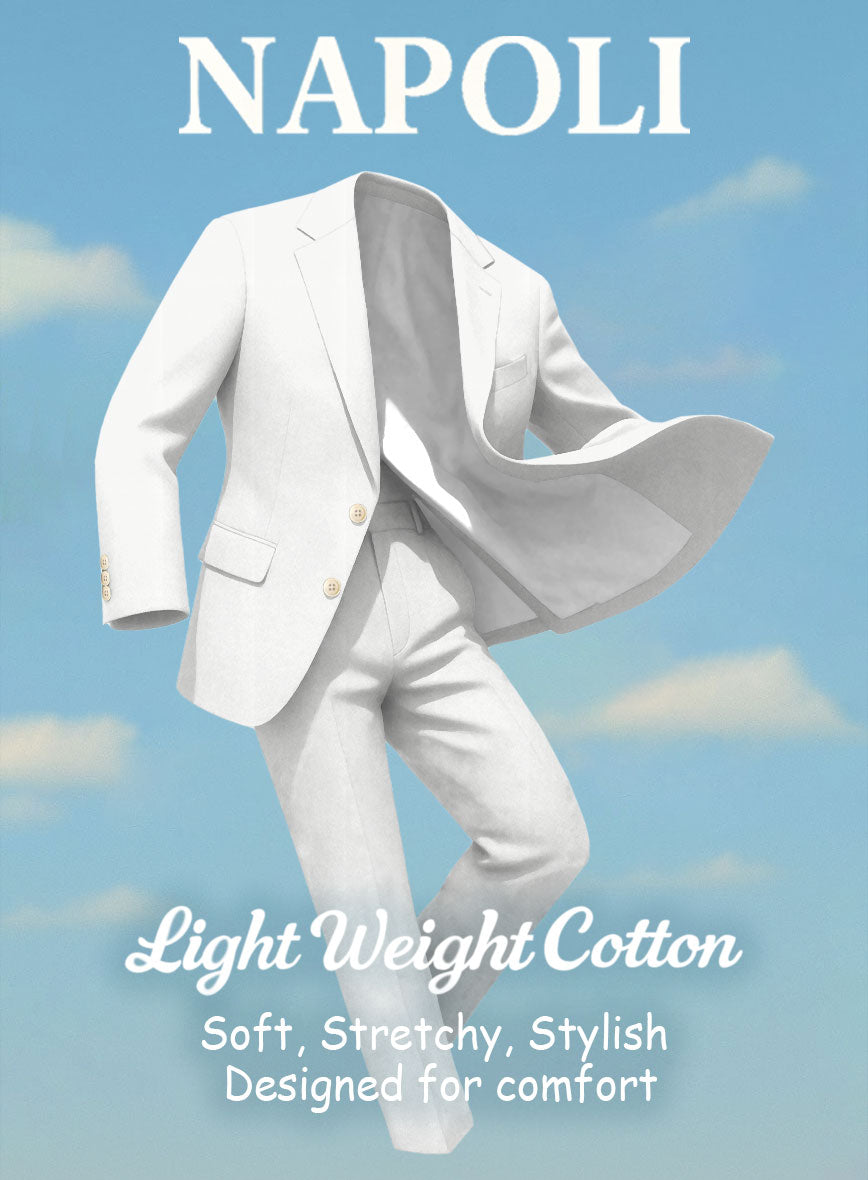 Ivory Napoli Stretch Light Weight Cotton Suit - StudioSuits