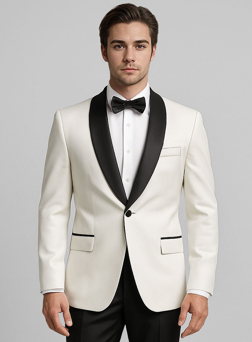 Tuxedo Suit - Ivory Jacket Black Trouser - StudioSuits