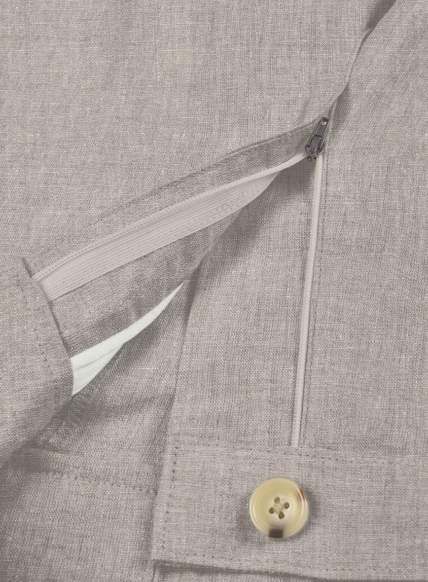 Ivy Beige Linen Cargo Pants - StudioSuits