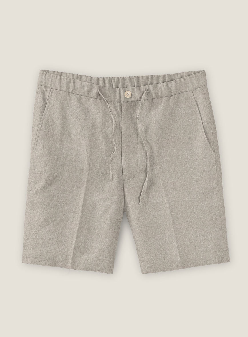 Ivy Beige Linen Shorts - StudioSuits