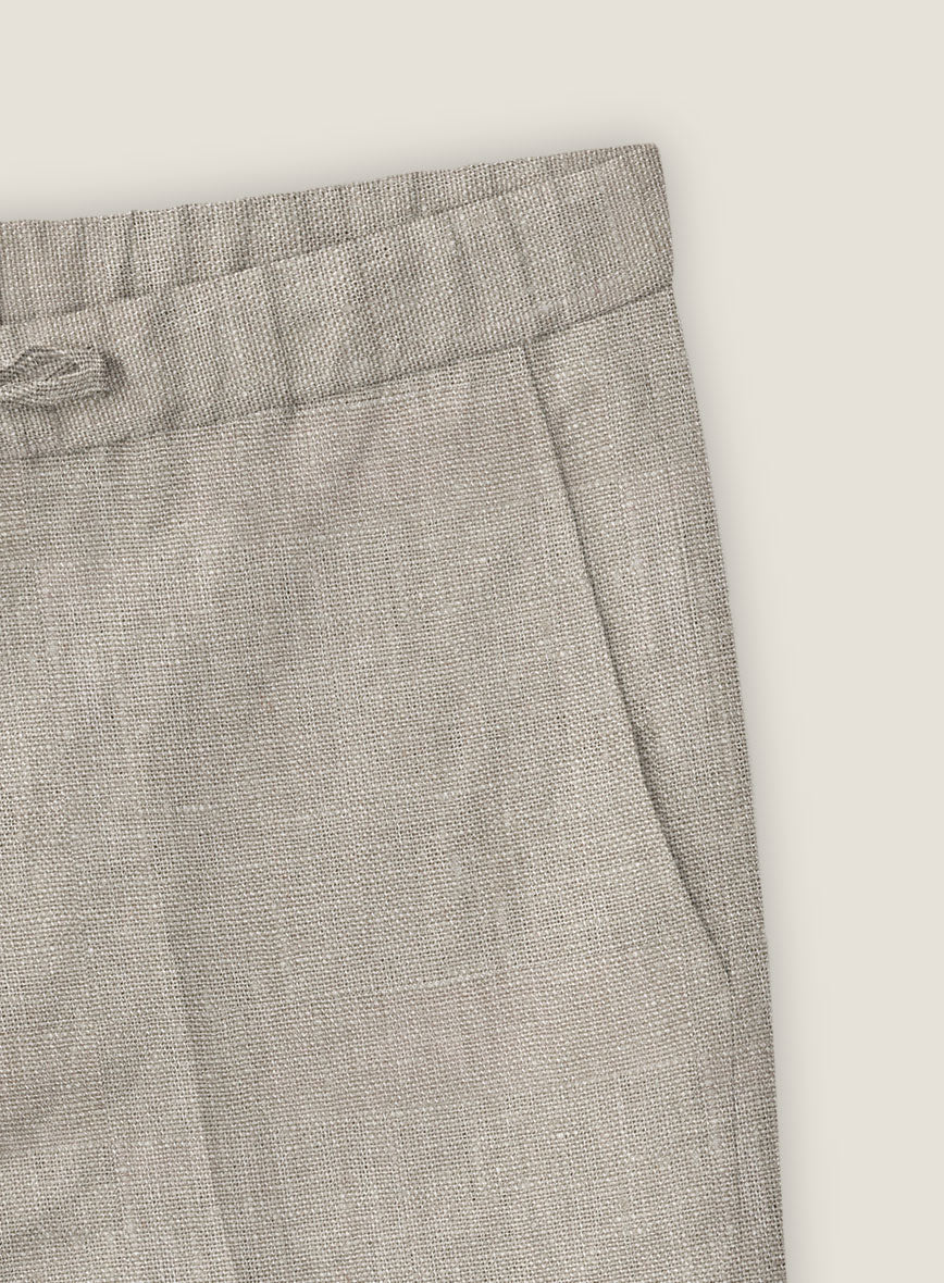 Ivy Beige Linen Shorts - StudioSuits