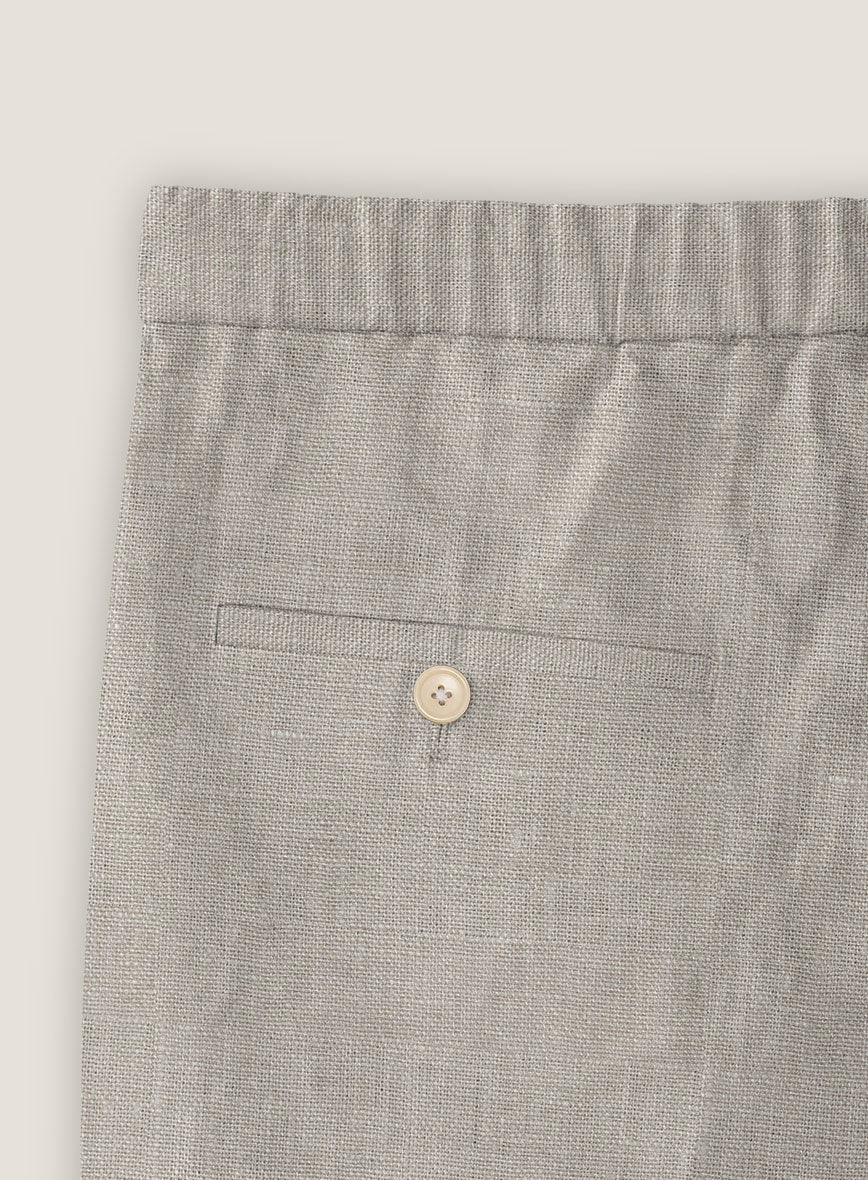 Ivy Beige Linen Shorts - StudioSuits