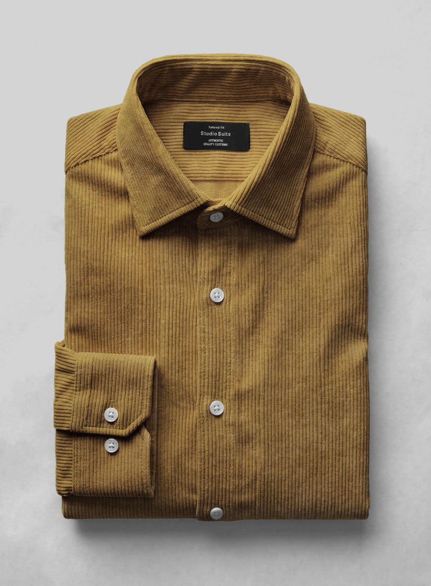 Khaki Corduroy Shirt - StudioSuits