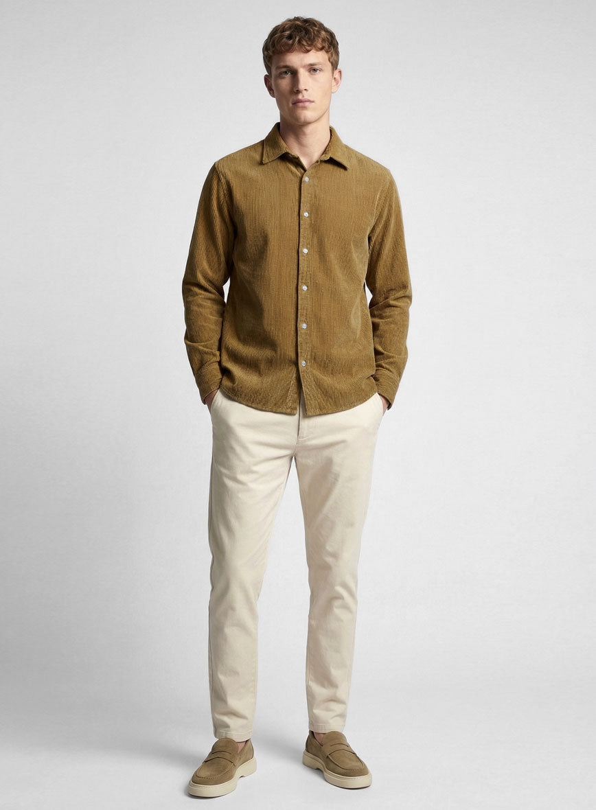 Khaki Corduroy Shirt - StudioSuits