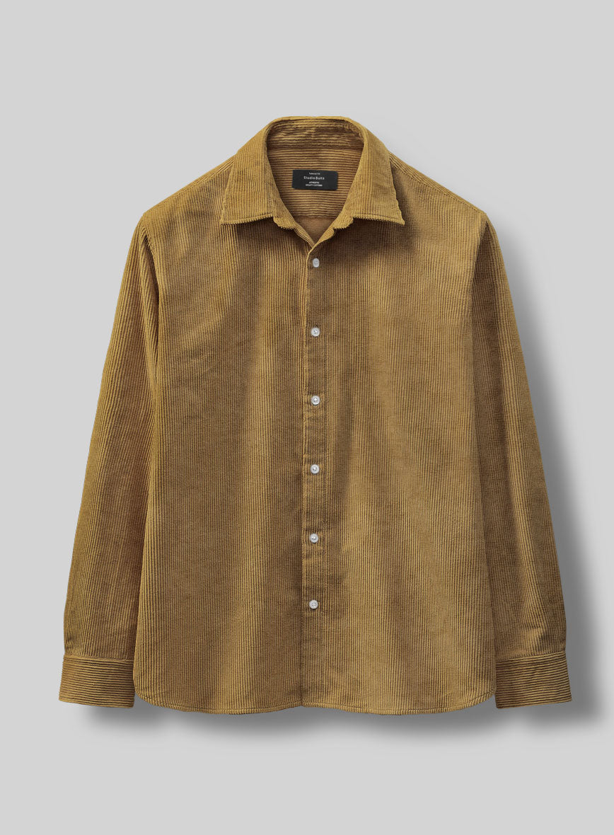 Khaki Corduroy Shirt - StudioSuits