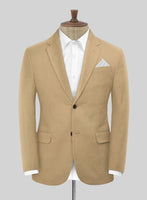 Khaki Feather Cotton Canvas Stretch Jacket - StudioSuits