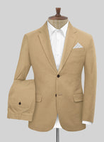 Khaki Feather Cotton Canvas Stretch Suit - StudioSuits