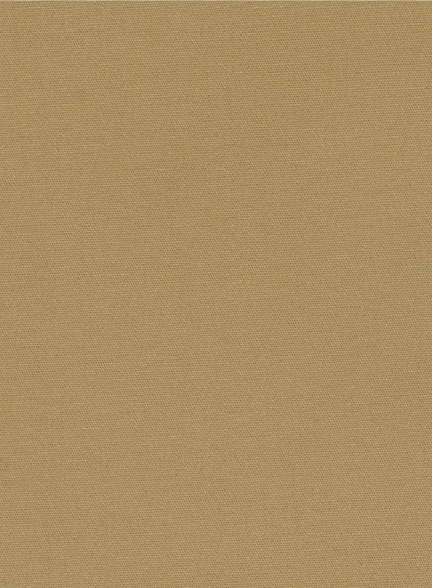 Khaki Feather Cotton Canvas Stretch Jacket - StudioSuits