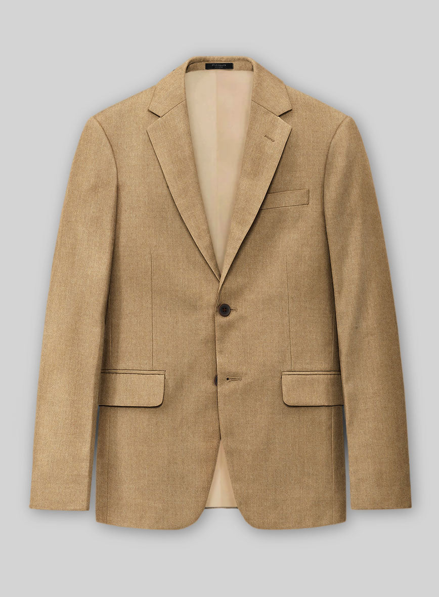 Khaki Flannel Wool Jacket - StudioSuits