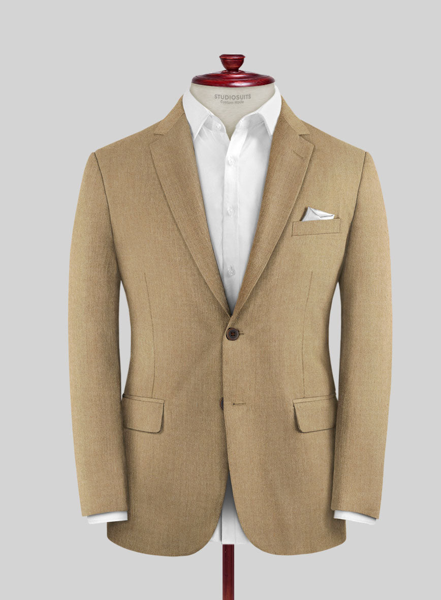 Khaki Flannel Wool Jacket - StudioSuits