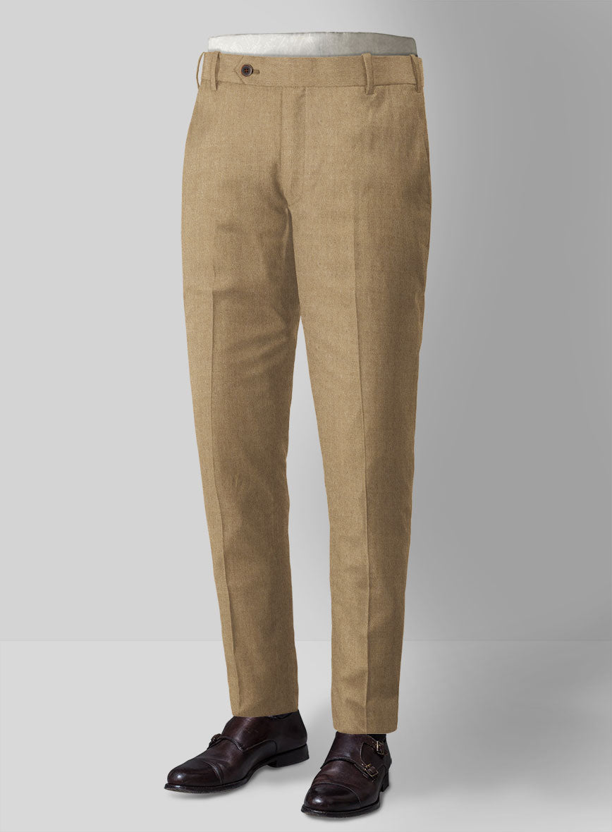 Khaki Flannel Wool Pants - StudioSuits