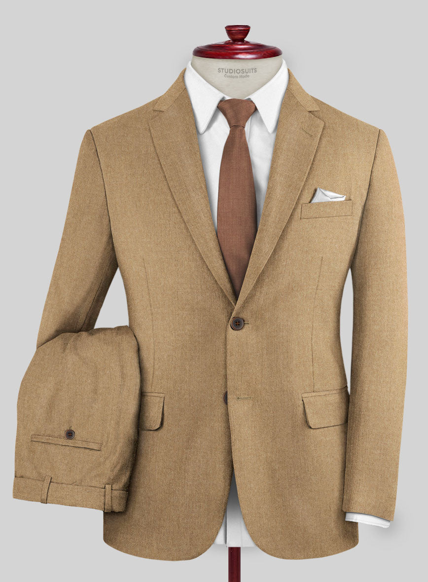 Khaki Flannel Wool Suit - StudioSuits