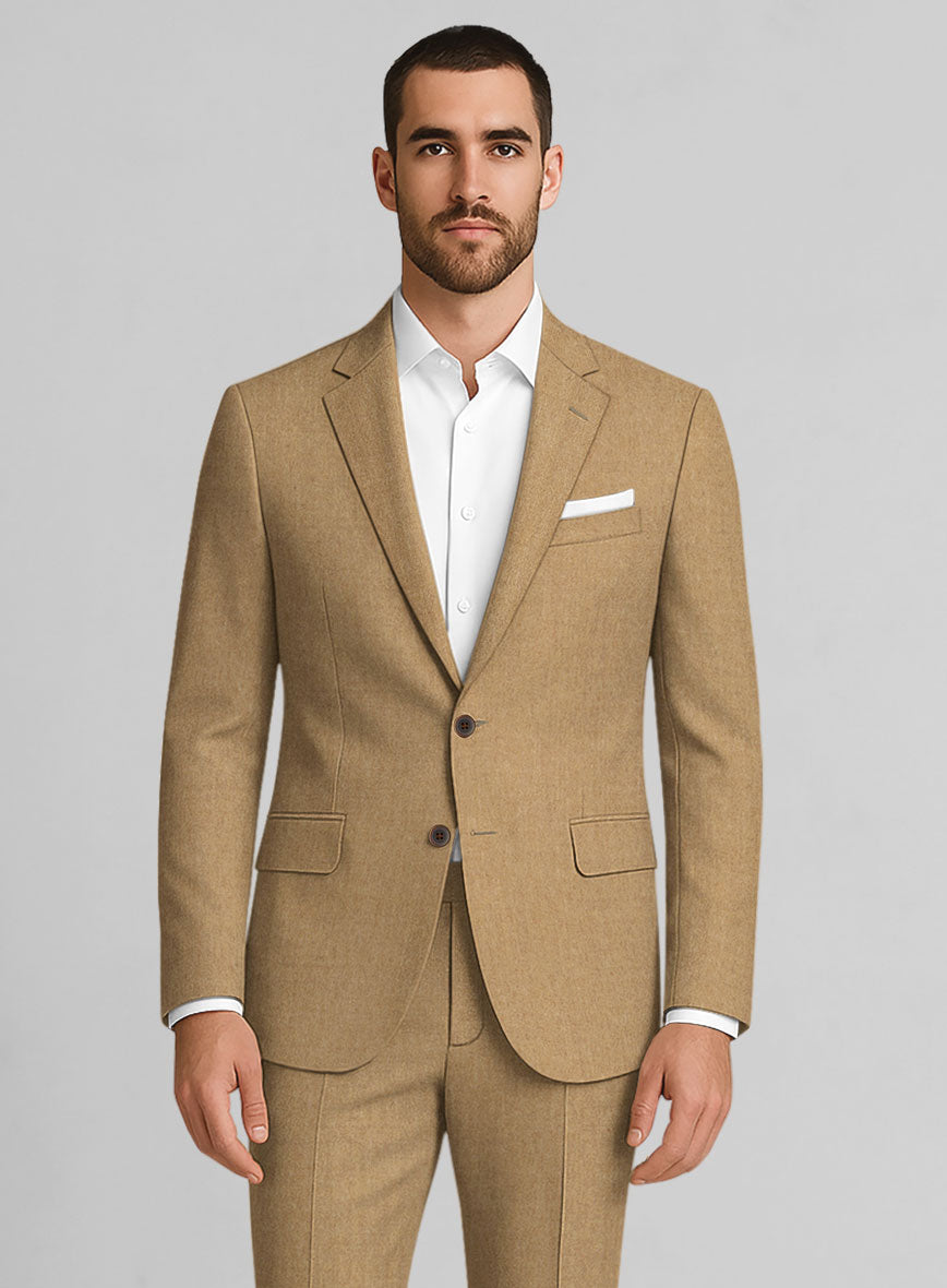 Khaki Flannel Wool Suit - StudioSuits