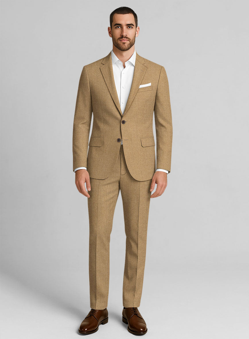 Khaki Flannel Wool Suit - StudioSuits