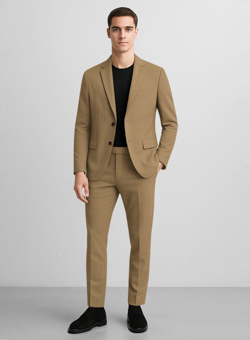 Khaki Napoli Stretch Light Weight Cotton Suit - StudioSuits