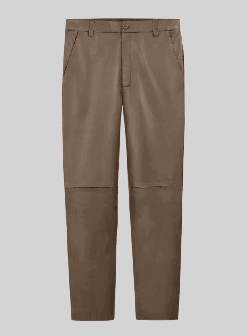 King Brown Leather Trousers - StudioSuits