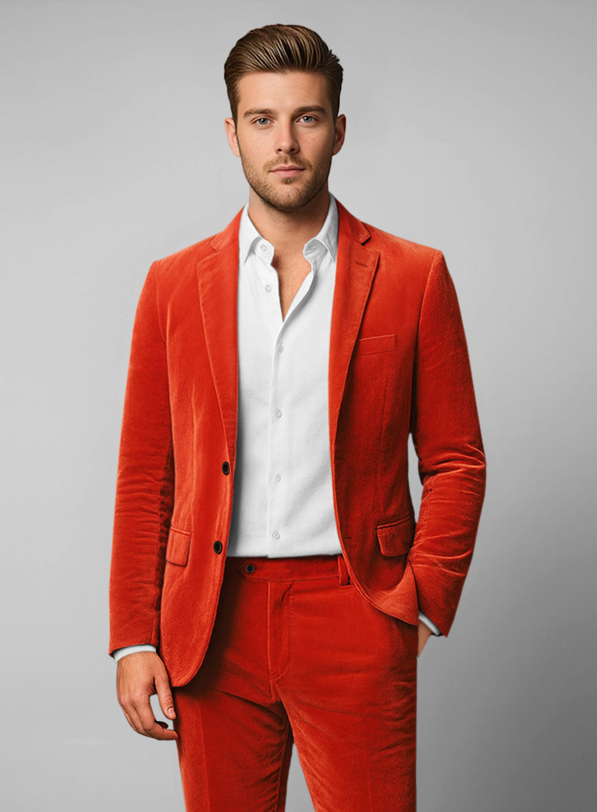 Kingsman Orange Velvet Jacket - StudioSuits