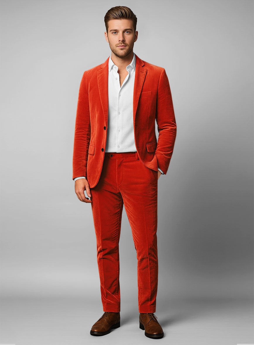 Kingsman Orange Velvet Suit - StudioSuits