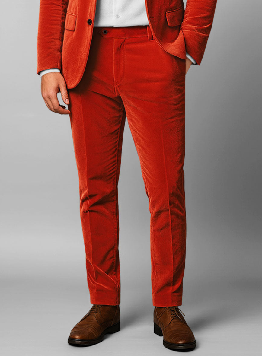Kingsman Orange Velvet Pants - StudioSuits