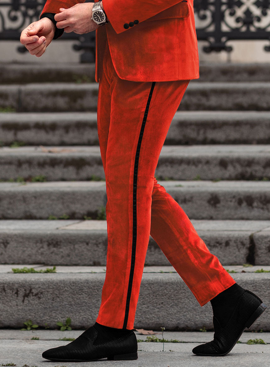 Kingsman Orange Velvet Tuxedo Suit - StudioSuits