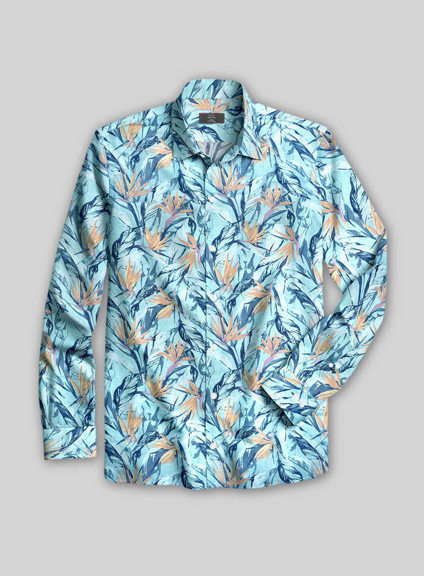 Lagoon Bloom Cotton Shirt - StudioSuits