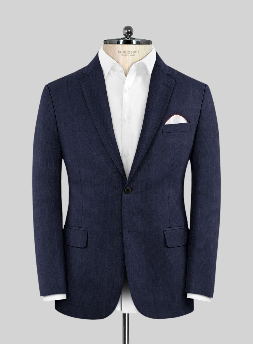 Lanificio Zegna Electa Casiri Blue Checks Wool Jacket - StudioSuits