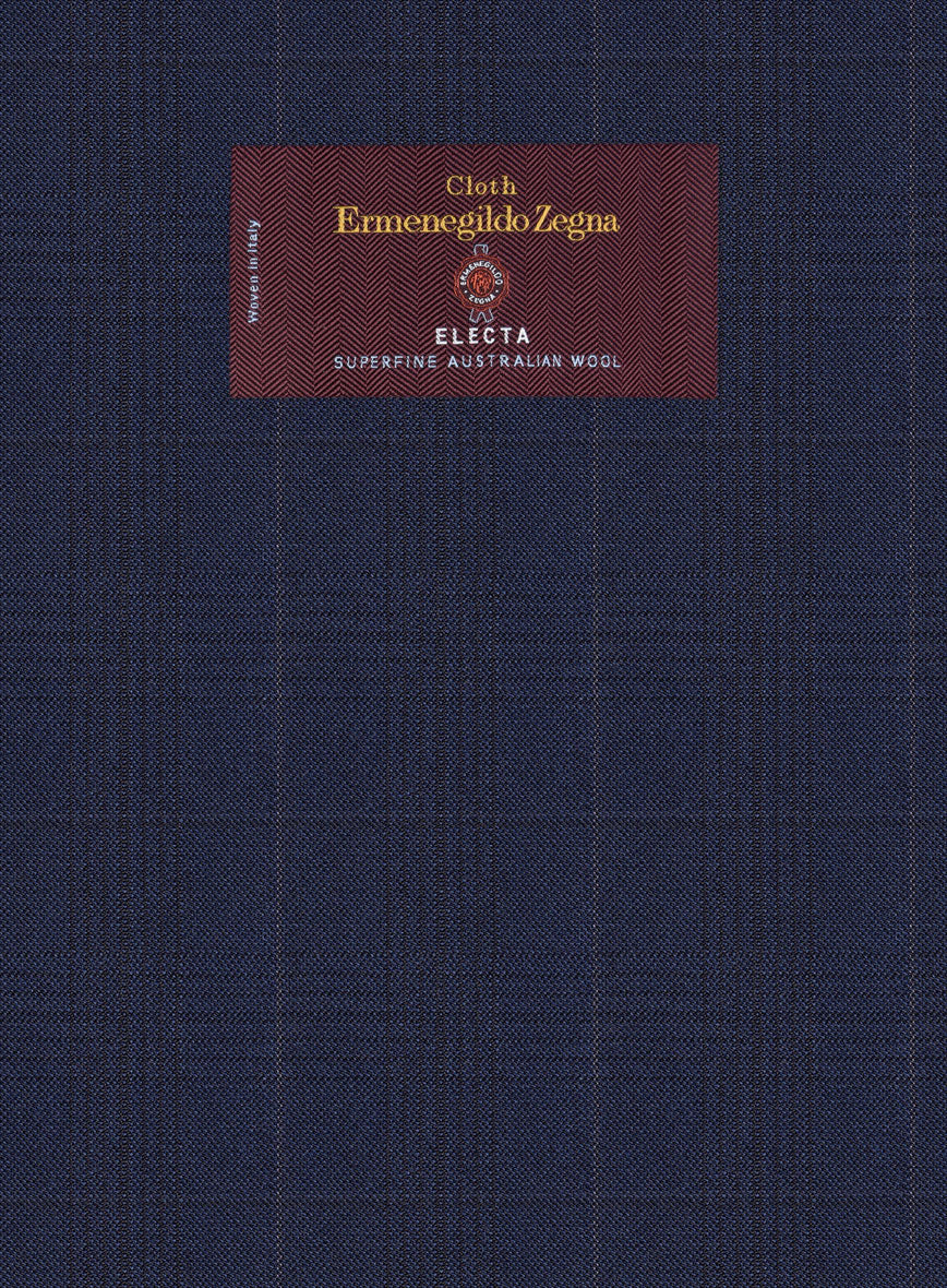 Lanificio Zegna Electa Casiri Blue Checks Wool Suit - StudioSuits